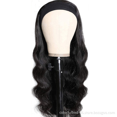 Headband Wigs With Drawstring And Combs Headband Half Wig Cuticle Aligned Hair Wholesale Hair Vendors body wave Human Hair Wigs
